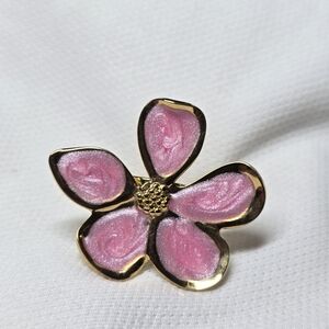 Gold and Pink Flower Ring